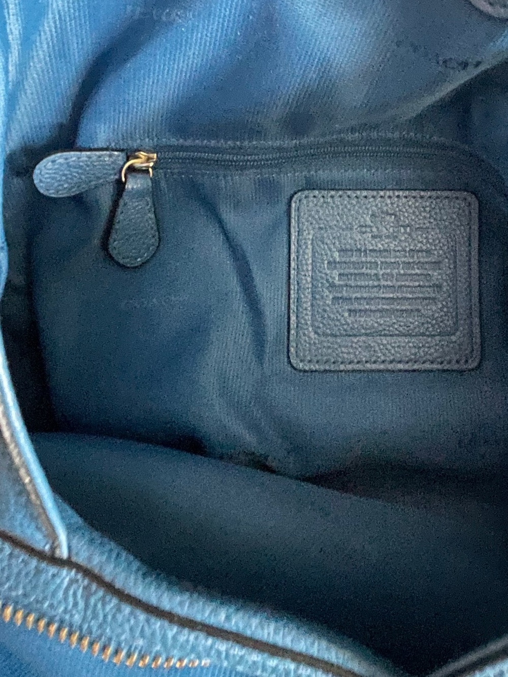 COACH Edie 31 Cobalt Blue Pebbled Leather Shoulder Bag - Picture 13 of 14
